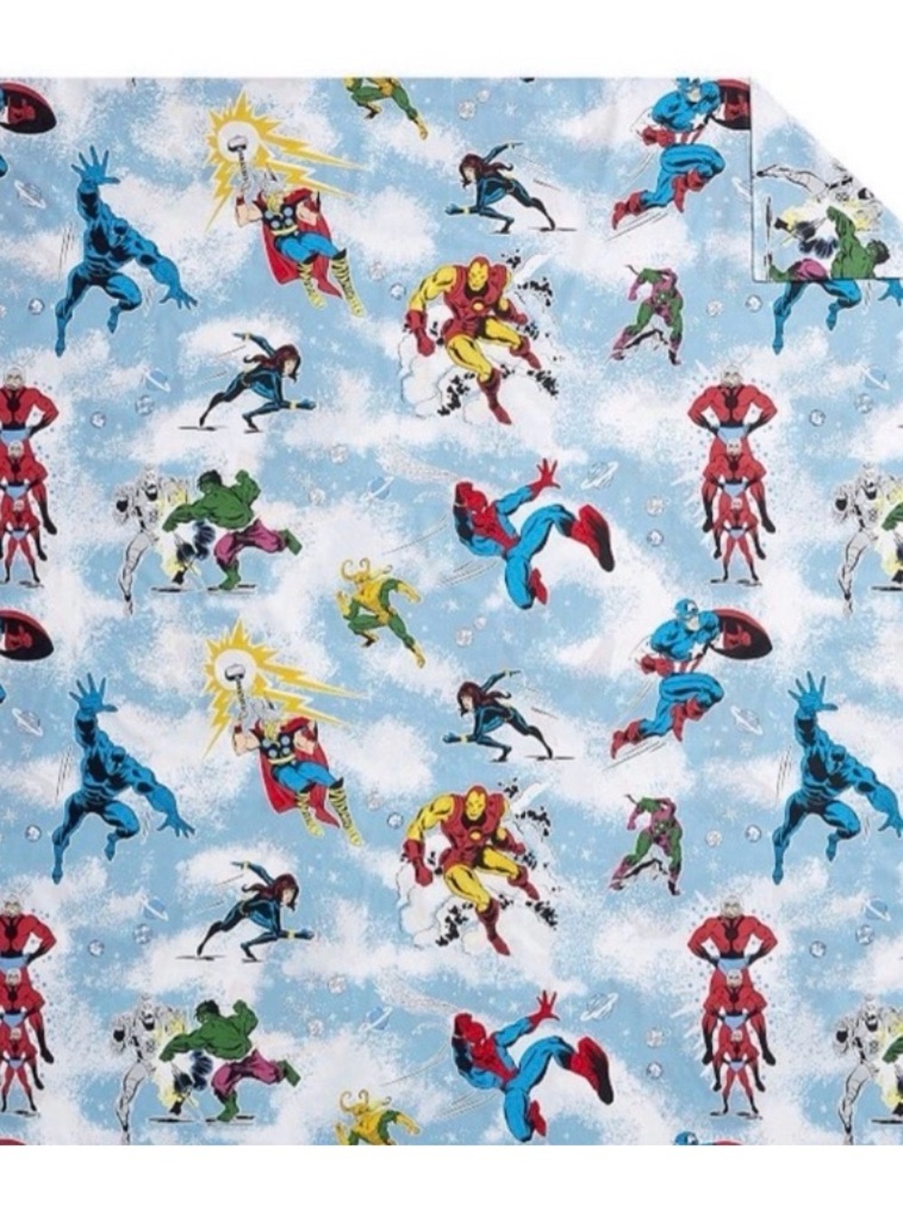 Pottery, barn, kids Marvel Heroes Glow-in-the-Dark Duvet Cover Queen size
